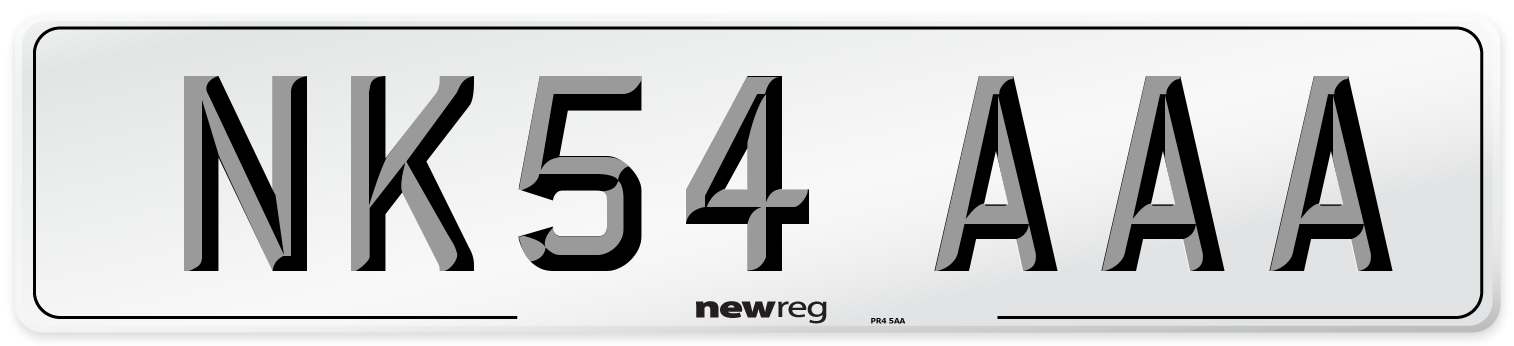 NK54 AAA Number Plate from New Reg